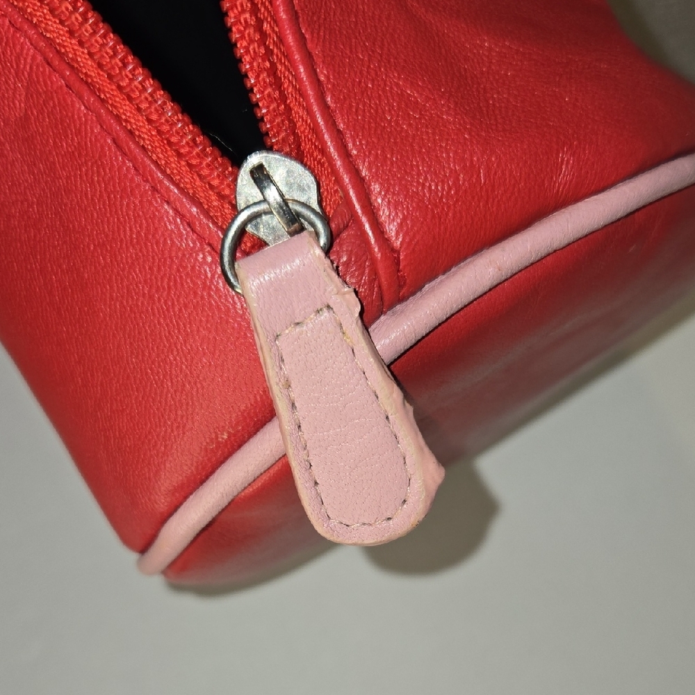Jana Feifer Two Toned Pink Leather Mini Duffle /barrel Bag Purse - Picture 8 of 12